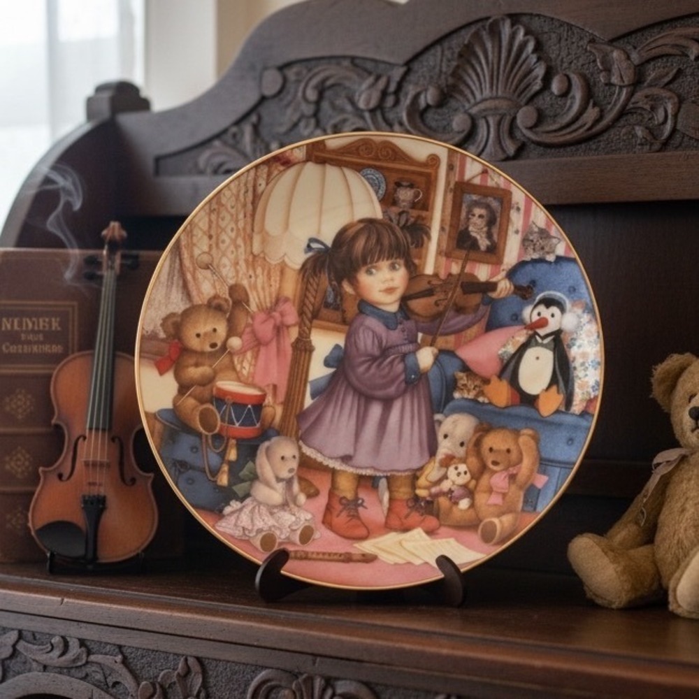 Franklin Mint Carol Lawson 1994 Practice Makes Perfect Porcelain Plate 8in